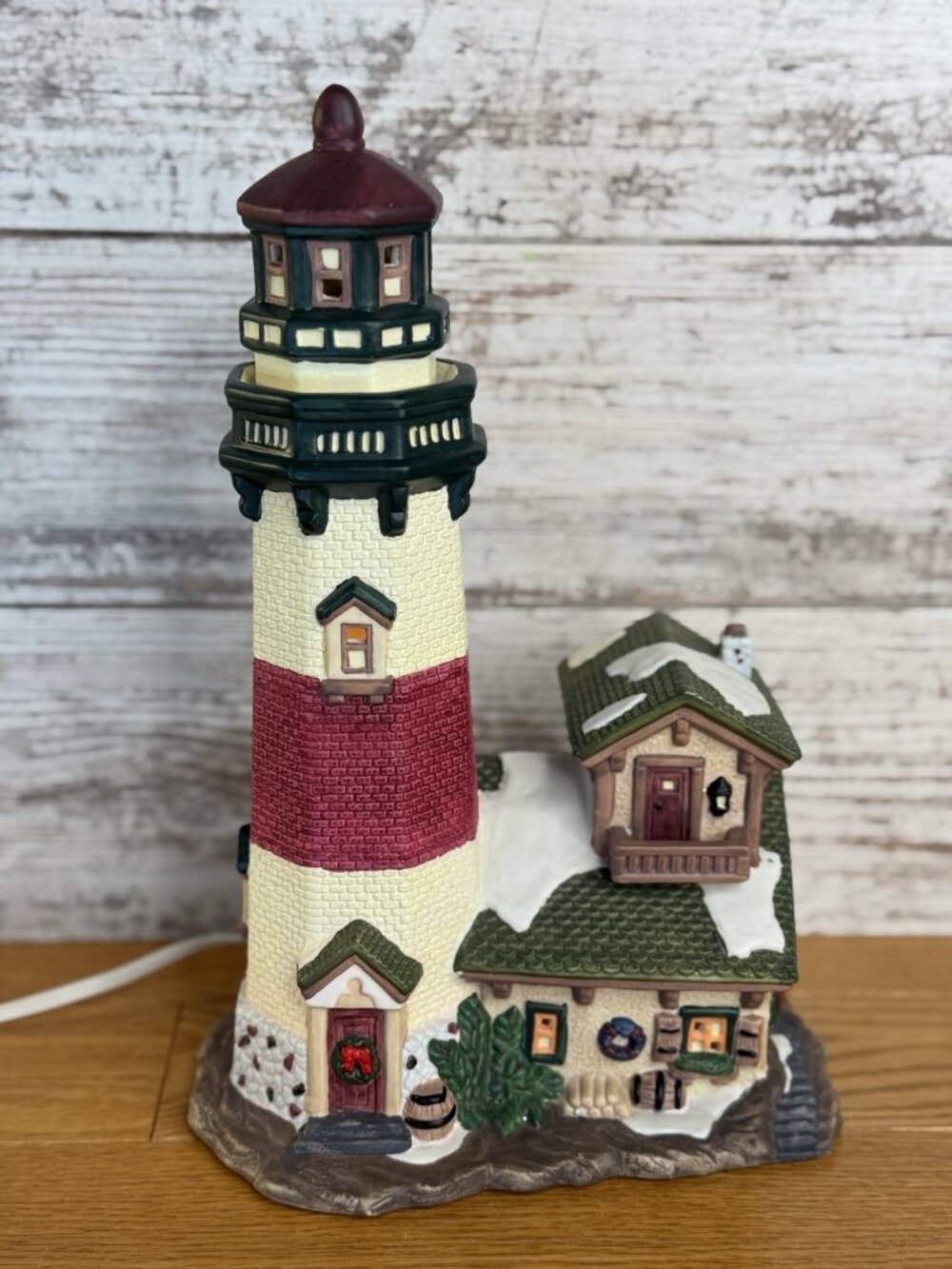 Santa's Workbench Victorian Lighted Canoe Point Lighthouse